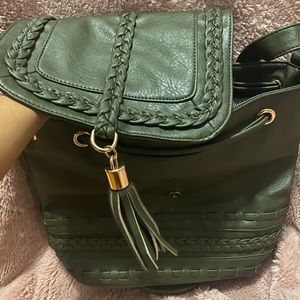 Olive braided crossbody